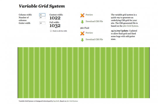 The settings for a 1032 pixels wide osCommerce website