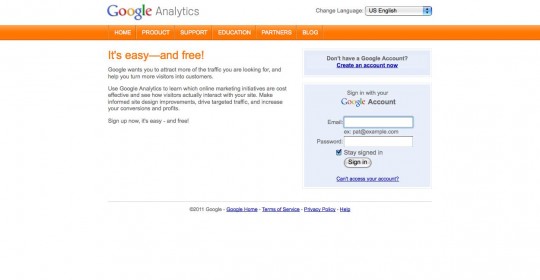 Login to the google analytics website or create a new account