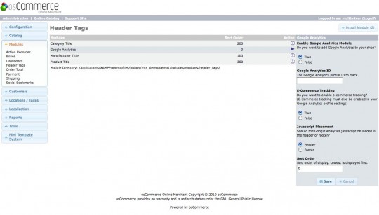Add google analytics to your oscommerce store